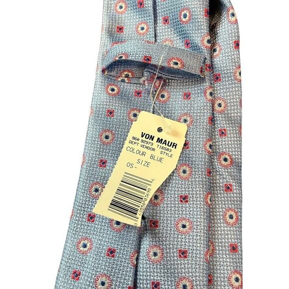 Forsyth Mens Blue Pink 100% Silk Hand Sewn Necktie Neck Tie Textured NWT Career - Picture 16 of 16